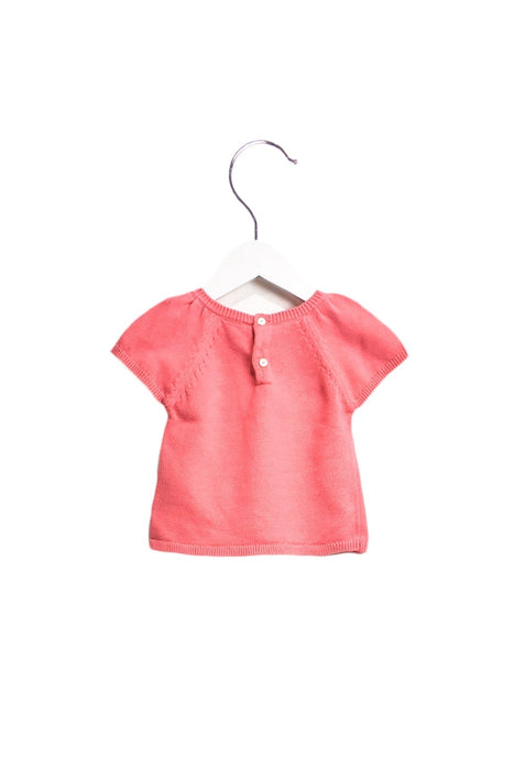 A Pink Short Sleeve Tops from Jacadi in size 6-12M for girl. (Back View)