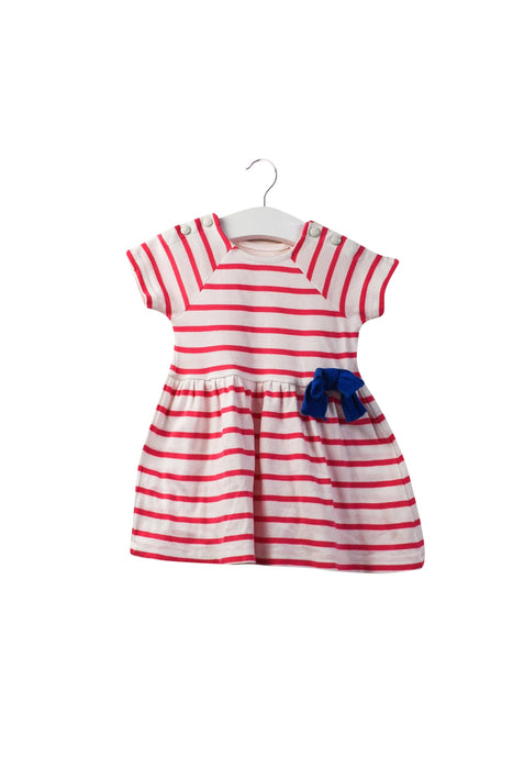 A Pink Short Sleeve Dresses from Petit Bateau in size 3-6M for girl. (Front View)