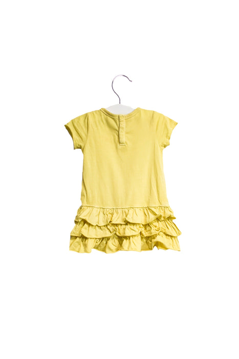 A Yellow Short Sleeve Dresses from Petit Bateau in size 6-12M for girl. (Back View)
