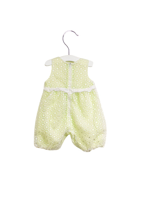 A Green Sleeveless Rompers from Chickeeduck in size 12-18M for girl. (Back View)