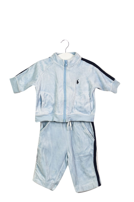 A Blue Lightweight Jackets from Ralph Lauren in size 0-3M for boy. (Front View)