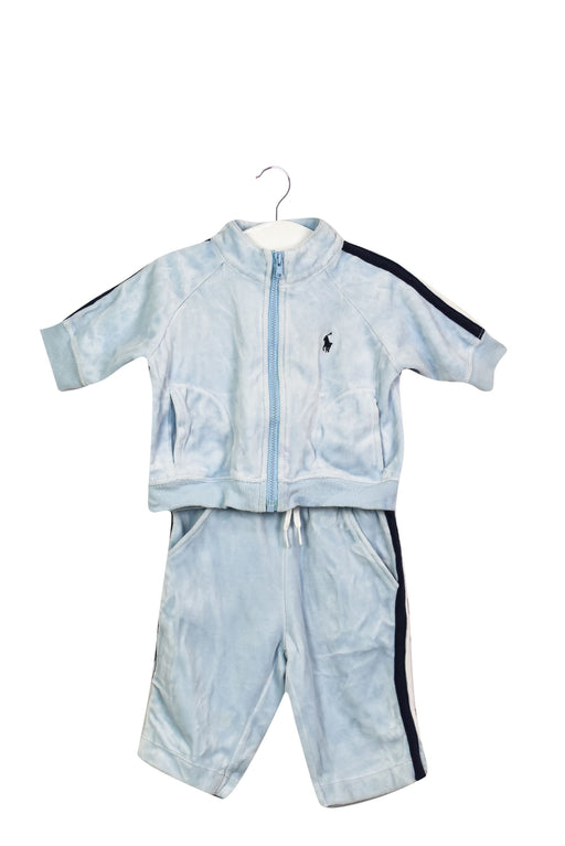 A Blue Lightweight Jackets from Ralph Lauren in size 0-3M for boy. (Front View)