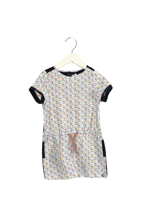 A Blue Short Sleeve Dresses from Petit Bateau in size 3T for girl. (Front View)