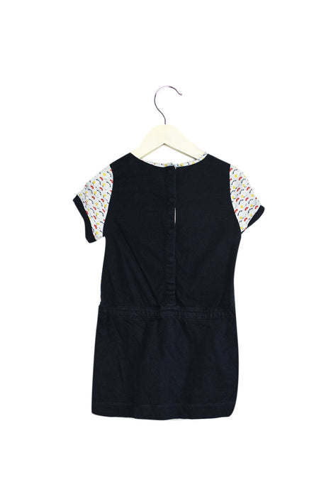 A Blue Short Sleeve Dresses from Petit Bateau in size 3T for girl. (Back View)