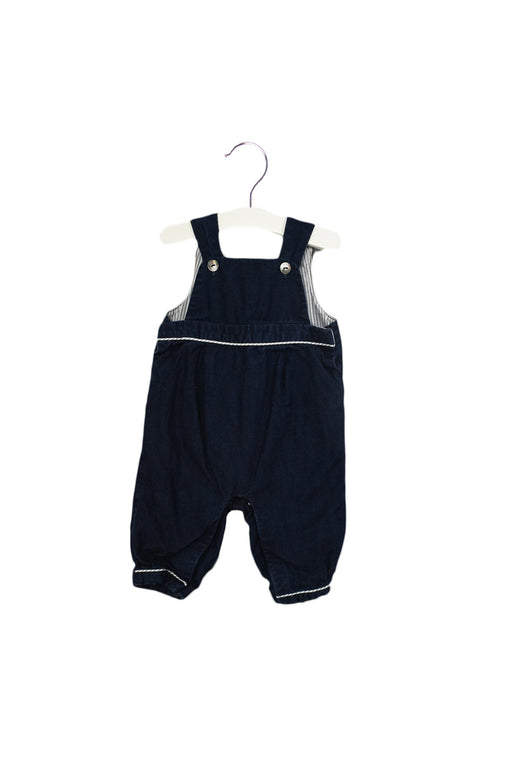 A Navy Long Overalls from Jacadi in size 3-6M for boy. (Front View)