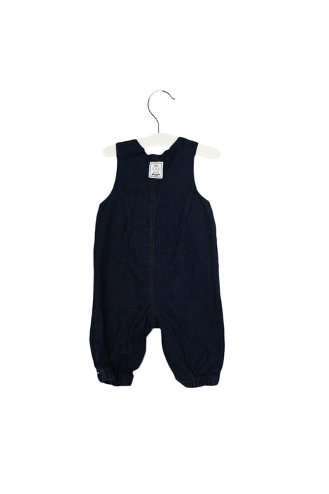 A Navy Long Overalls from Jacadi in size 3-6M for boy. (Back View)