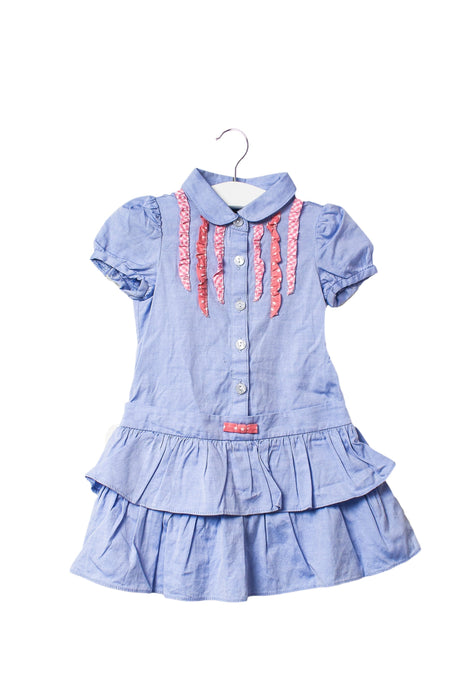 A Blue Short Sleeve Dresses from Nicholas & Bears in size 6-12M for girl. (Back View)
