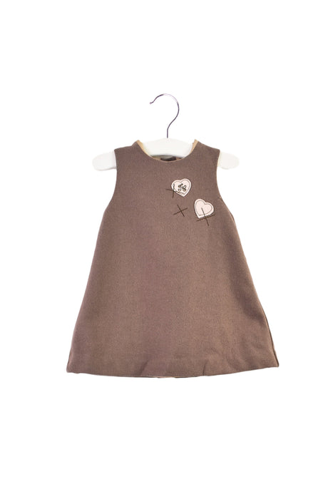 A Brown Sleeveless Dresses from Tartine et Chocolat in size 6-12M for girl. (Front View)
