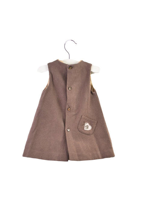 A Brown Sleeveless Dresses from Tartine et Chocolat in size 6-12M for girl. (Back View)