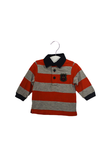 A Orange Long Sleeve Polos from Petit Bateau in size 3-6M for boy. (Front View)