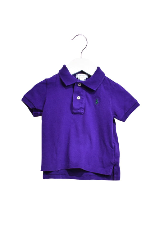 A Purple Short Sleeve Polos from Ralph Lauren in size 6-12M for girl. (Front View)