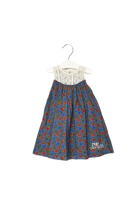 A Blue Sleeveless Dresses from DKNY in size 6-12M for girl. (Front View)