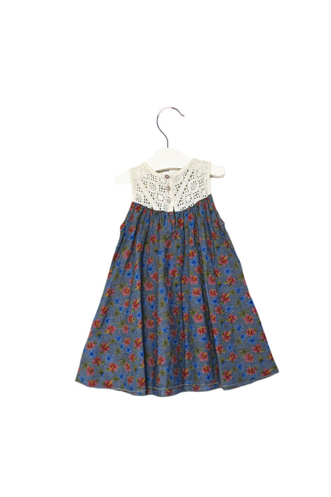 A Blue Sleeveless Dresses from DKNY in size 6-12M for girl. (Back View)