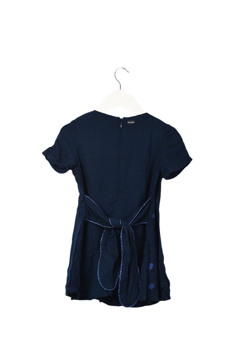 A Navy Short Sleeve Dresses from Catimini in size 2T for girl. (Back View)