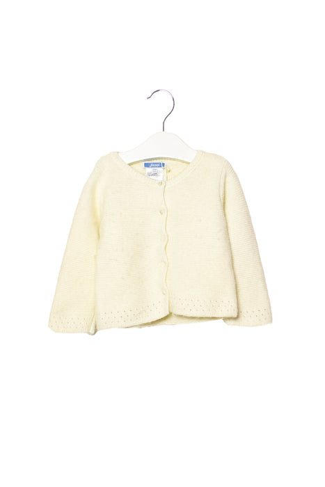 A White Cardigans from Jacadi in size 6-12M for girl. (Front View)