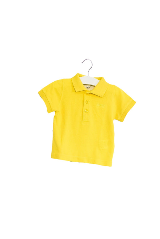 A Yellow Short Sleeve Polos from Boss in size 3-6M for boy. (Front View)
