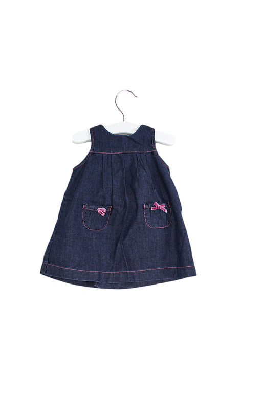 A Blue Sleeveless Dresses from Jacadi in size 3-6M for girl. (Front View)