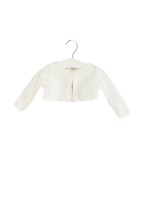 A White Cardigans from Jacadi in size 3-6M for girl. (Front View)