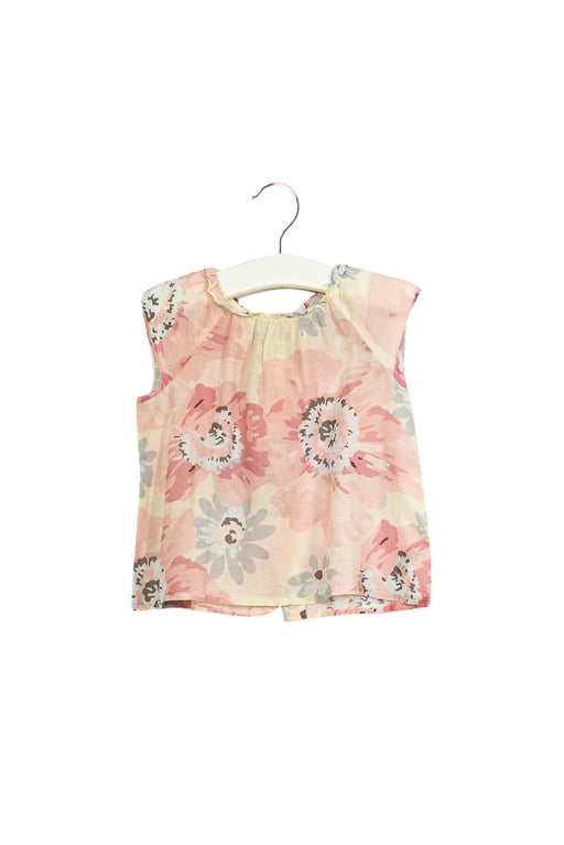 A Pink Sleeveless Tops from Bonpoint in size 6-12M for girl. (Front View)