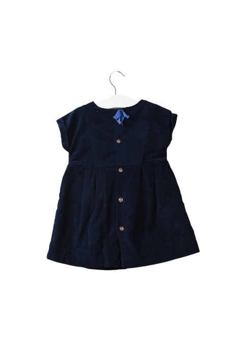 A Navy Short Sleeve Dresses from Jacadi in size 12-18M for girl. (Back View)