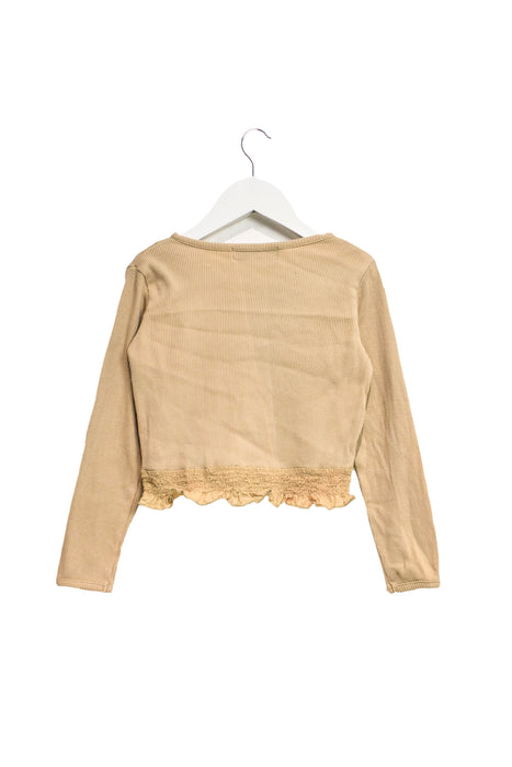A Brown Cardigans from Tartine et Chocolat in size 6T for girl. (Back View)