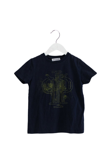 A Navy Short Sleeve T Shirts from I Pinco Pallino in size 6T for boy. (Front View)