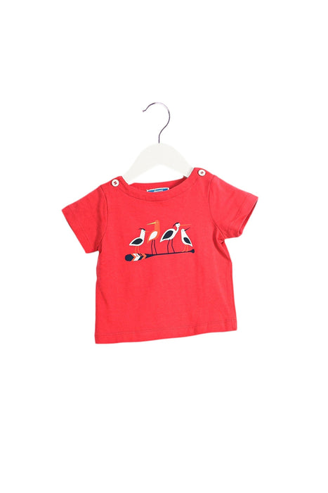A Pink Short Sleeve T Shirts from Jacadi in size 3-6M for girl. (Front View)