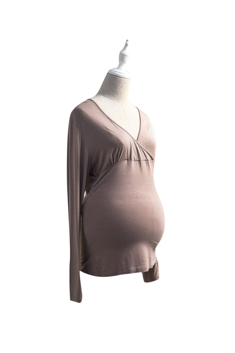 A Taupe Nursing Tops from Seraphine in size S for maternity. (Front View)