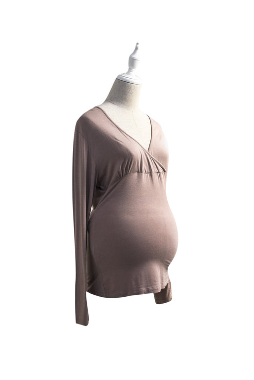A Taupe Nursing Tops from Seraphine in size S for maternity. (Front View)