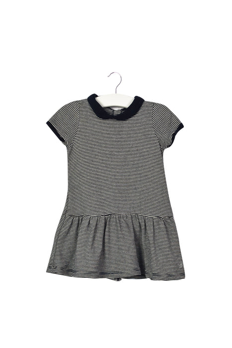 A Blue Short Sleeve Dresses from Petit Bateau in size 6-12M for girl. (Front View)