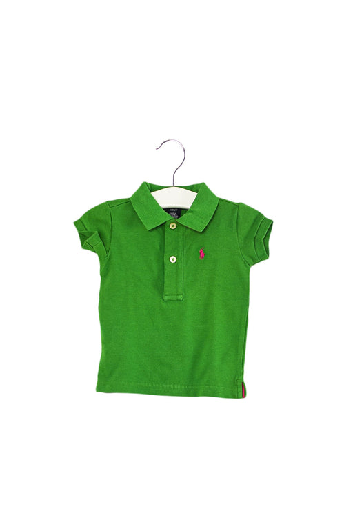 A Green Short Sleeve Polos from Ralph Lauren in size 6-12M for girl. (Front View)