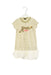 A Ivory Short Sleeve Dresses from IKKS in size 5T for girl. (Front View)
