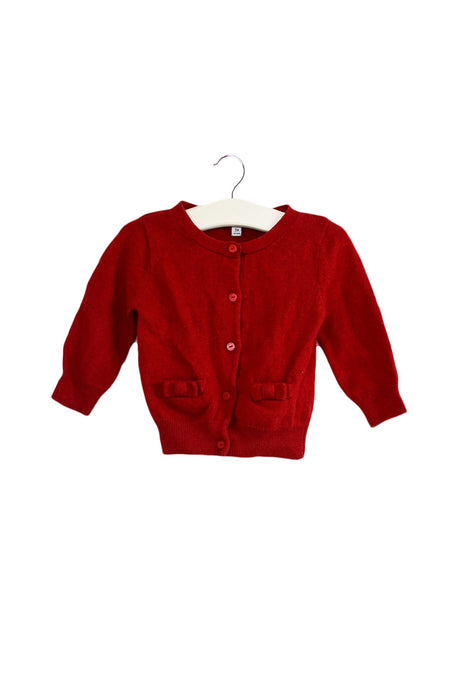 A Red Cardigans from Jacadi in size 3-6M for girl. (Front View)