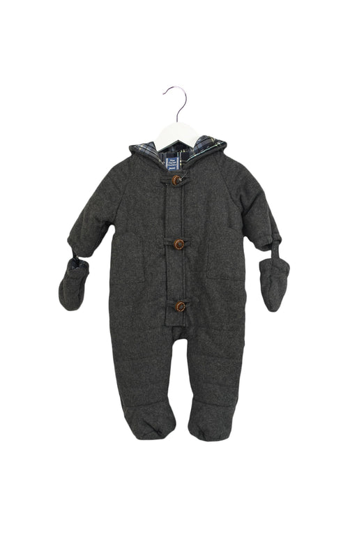 A Grey Snowsuits from Jacadi in size 0-3M for boy. (Front View)