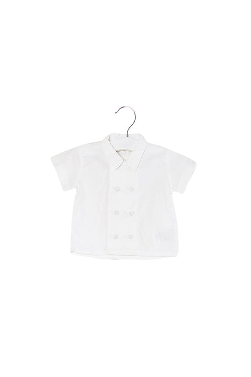A White Short Sleeve Tops from Jacadi in size 3-6M for boy. (Front View)