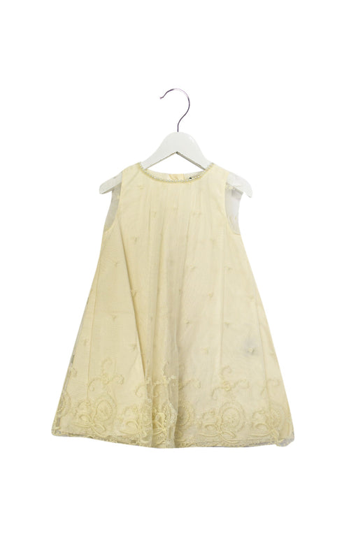 A Ivory Sleeveless Dresses from Fleurisse in size 4T for girl. (Front View)