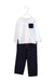 A White Pants Sets from Excuse My French in size 6T for boy. (Front View)