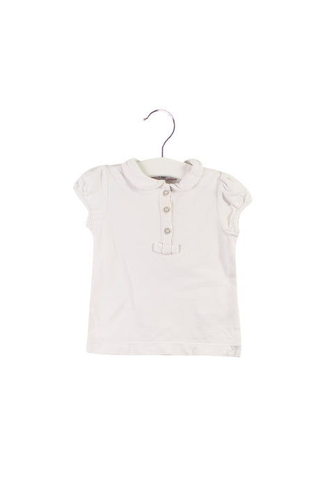 A White Short Sleeve Polos from Jacadi in size 6-12M for girl. (Front View)