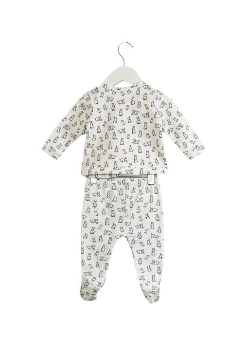 A White Pants Sets from Jacadi in size 3-6M for boy. (Back View)