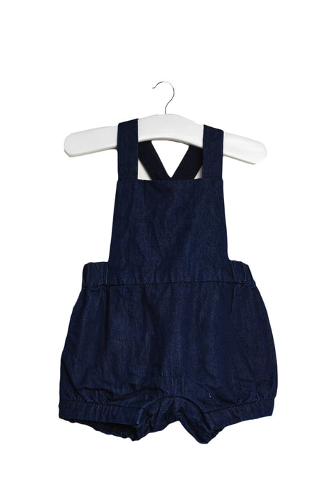 A Navy Overall Shorts from Jacadi in size 3-6M for girl. (Front View)