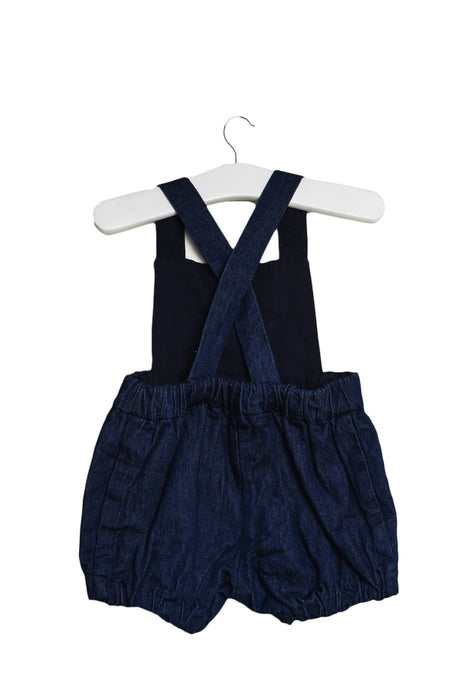 A Navy Overall Shorts from Jacadi in size 3-6M for girl. (Back View)