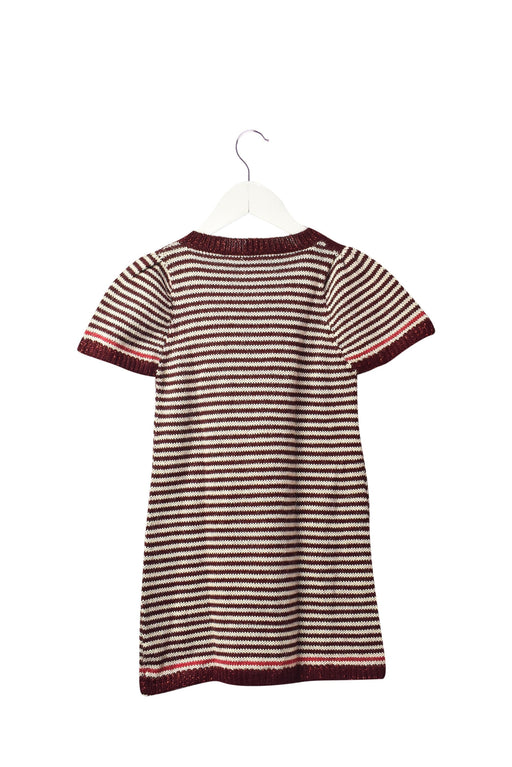 A Burgundy Sweater Dresses from Le Petit Lucas du Tertre in size 6T for girl. (Front View)