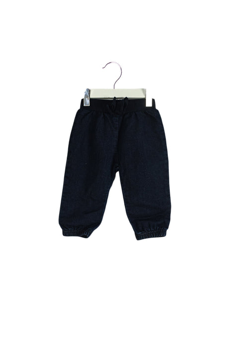 A Navy Casual Pants from Petit Bateau in size 6-12M for girl. (Front View)