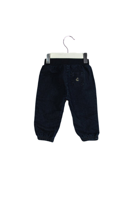 A Navy Casual Pants from Petit Bateau in size 6-12M for girl. (Back View)