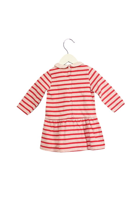 A Pink Long Sleeve Dresses from Petit Bateau in size 12-18M for girl. (Back View)