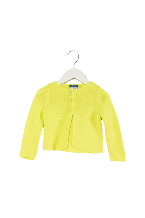A Yellow Cardigans from Jacadi in size 6-12M for girl. (Front View)