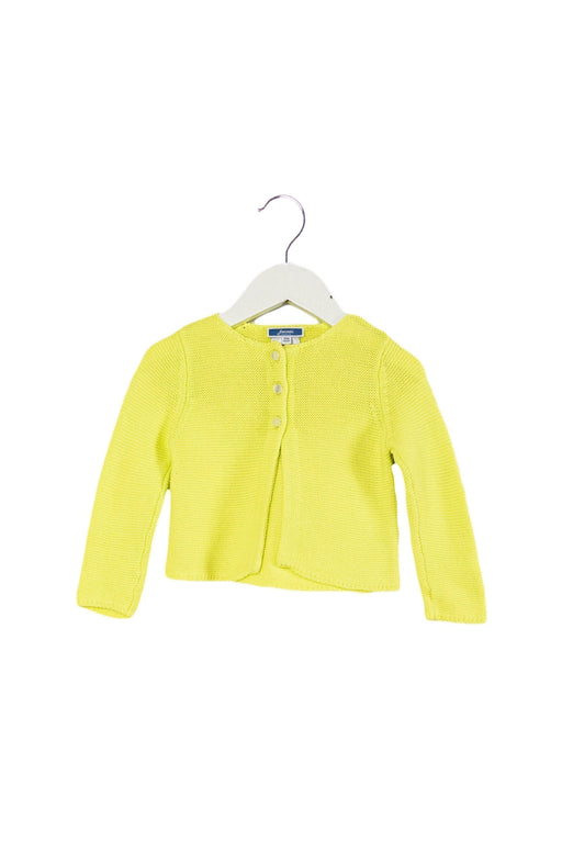 A Yellow Cardigans from Jacadi in size 6-12M for girl. (Front View)