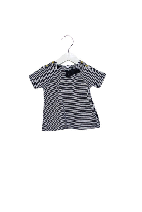 A Navy Short Sleeve T Shirts from Petit Bateau in size 12-18M for girl. (Front View)