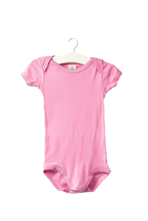 A Pink Short Sleeve Bodysuits from Petit Bateau in size 3-6M for girl. (Front View)