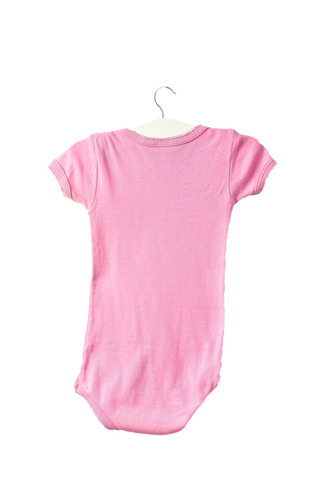 A Pink Short Sleeve Bodysuits from Petit Bateau in size 3-6M for girl. (Back View)